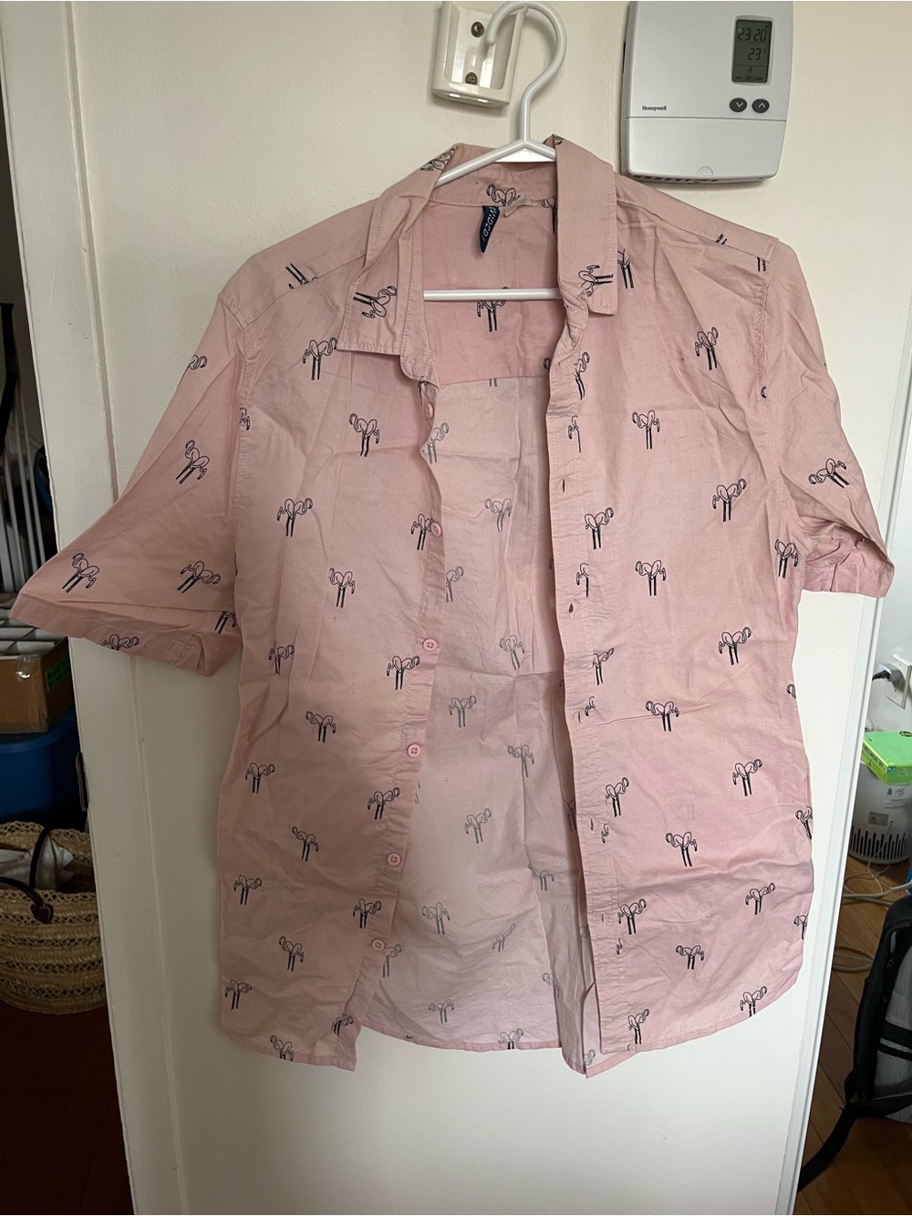 Flamingo Short-Sleeve Button-Down Shirt
